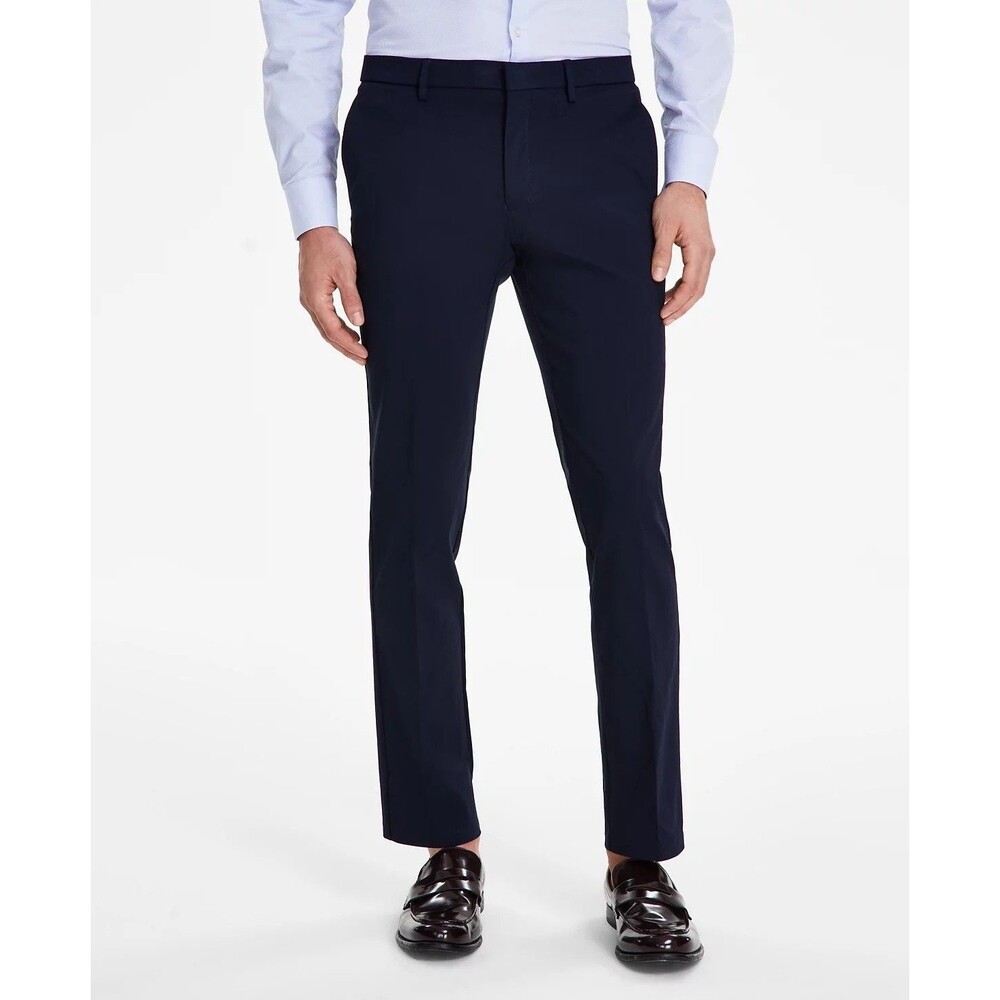 $95 NEW TOMMY HILFIGER Mens 29x30 Solid Navy Blue TH FLEX Dress Pants/Slacks